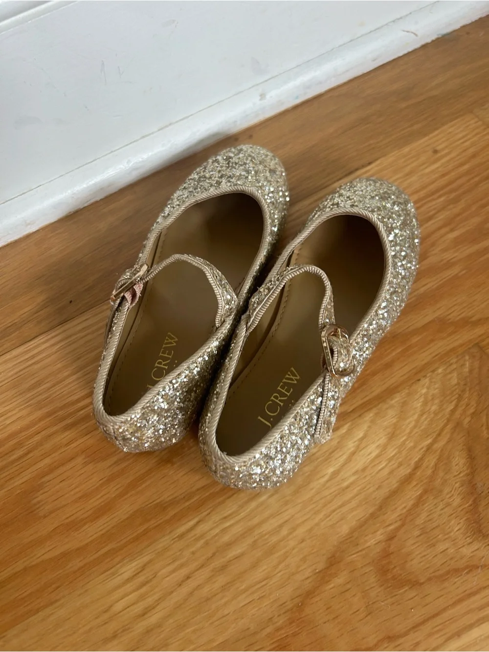 J. Crew Gold Glitter Mary Jane Shoes for Kids